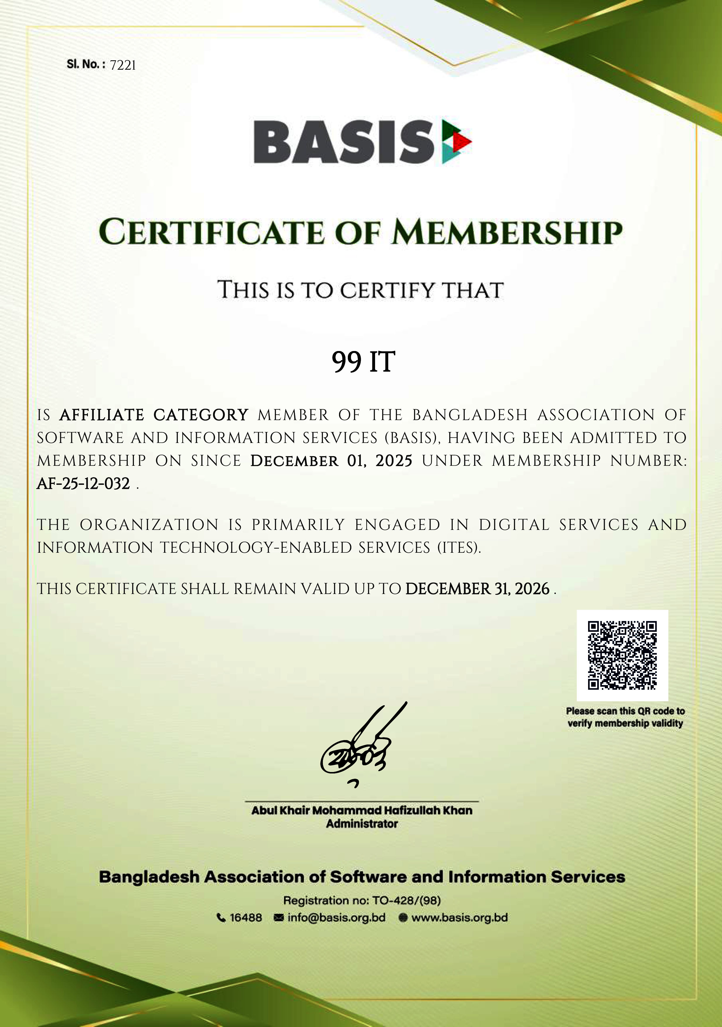 99IT BASIS Membership (Bangladesh)